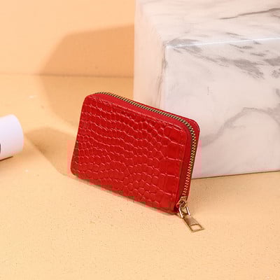 Orgona stílusú kártyatartó cipzáras kártyatáska női krokodil mintás érme pénztárca többkártyás dokumentumcsomag mini többfunkciós hölgy