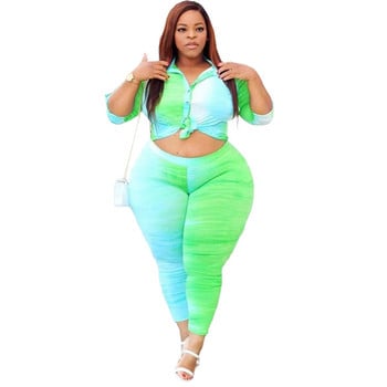 5XL Two Piece Outfits for Women Top and Pants Σετ Streetwear Plus Size αθλητικές κολάν Φούτερ Χονδρική Dropshipping