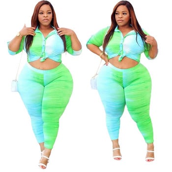 5XL Two Piece Outfits for Women Top and Pants Σετ Streetwear Plus Size αθλητικές κολάν Φούτερ Χονδρική Dropshipping