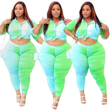 5XL Two Piece Outfits for Women Top and Pants Σετ Streetwear Plus Size αθλητικές κολάν Φούτερ Χονδρική Dropshipping