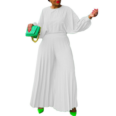 Σετ παντελονιών με μασίφ βολάν Πουκάμισα και φαρδιά παντελόνια Γυναικεία μόδα 2023 Καλοκαίρι Γυναικείο Σετ ασορτί δύο τεμαχίων