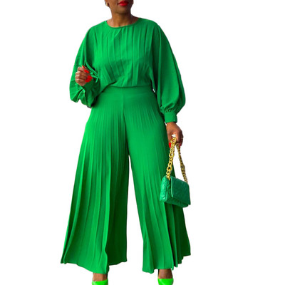 Σετ παντελονιών με μασίφ βολάν Πουκάμισα και φαρδιά παντελόνια Γυναικεία μόδα 2023 Καλοκαίρι Γυναικείο Σετ ασορτί δύο τεμαχίων