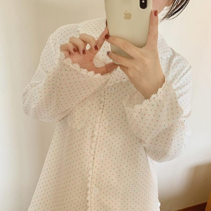 Pidžaamakomplektid Naiste pikkade varrukatega topid, täispikad püksid, armsad tüdrukud, lahtised hubased öörõivad, trendikad naiste salongpits šikk