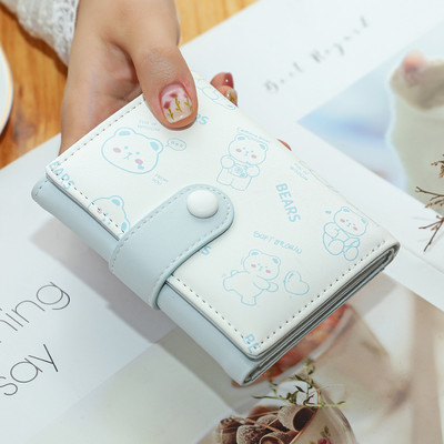 Νέα χαριτωμένα πορτοφόλια αρκούδας για γυναίκες Μικρή θήκη πιστωτικής κάρτας Hasp Girl για PU Δερμάτινο πορτοφόλι κερμάτων Γυναικείο πορτοφόλι Κοντό