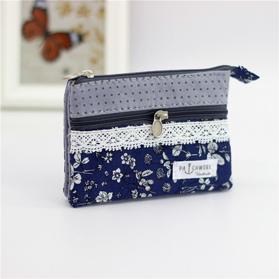 Γυναικείο πορτοφόλι από βαμβακερό ύφασμα για κέρματα Γυναικείο πορτοφόλι με κάρτες Μικρή αλλαγή τσάντα ρετρό καμβά γυναικεία τσαντάκια χειρός Πορτοφόλι Carteras Para Mujer