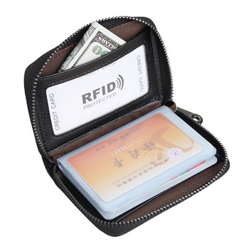 2023 Нова чанта за карта  RFID блокиращ държач за кредитна карта Мъжки портфейл за визитки Дамски органайзер за смени Портмоне с цип