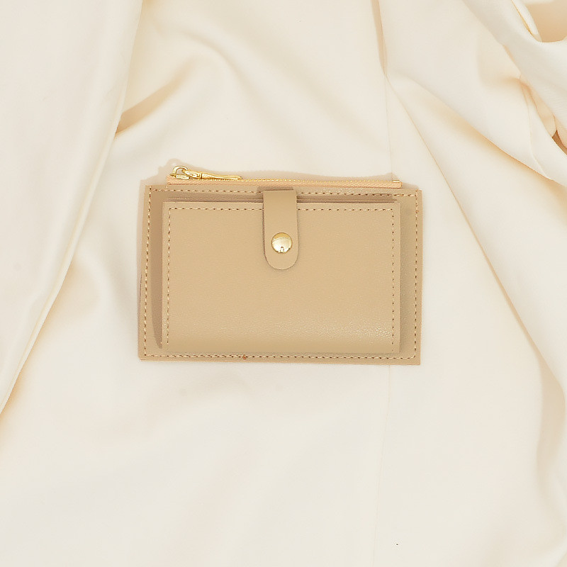 Μίνι γυναικεία θήκη κάρτας PU Δερμάτινο επαγγελματικό πορτοφόλι με κοντή κάρτα Γυναικείο λεπτό μινιμαλιστικό πορτοφόλι με φερμουάρ Porta Credencial