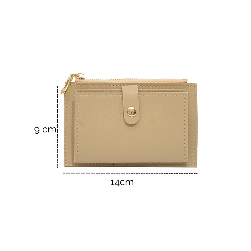 Μίνι γυναικεία θήκη κάρτας PU Δερμάτινο επαγγελματικό πορτοφόλι με κοντή κάρτα Γυναικείο λεπτό μινιμαλιστικό πορτοφόλι με φερμουάρ Porta Credencial