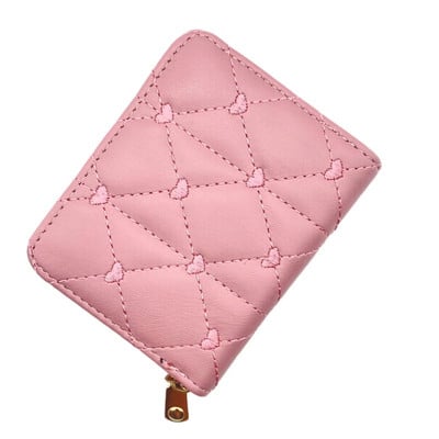Vyšívané peňaženky so srdcom pre ženy Kawaii Roztomilá peňaženka Dámska peňaženka PU Porte Carte Malá dámska kožená peňaženka na mince a karty