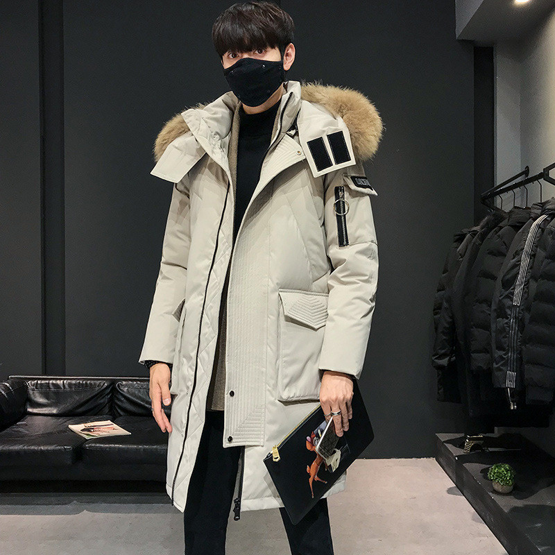 2023 Winter New Korean Men Parka Thicken Over The Knee Μακρύ ανδρικό πουπουλένιο παλτό Μοντέρνο μοδάτο γούνινο γιακά παλτό Streetwear