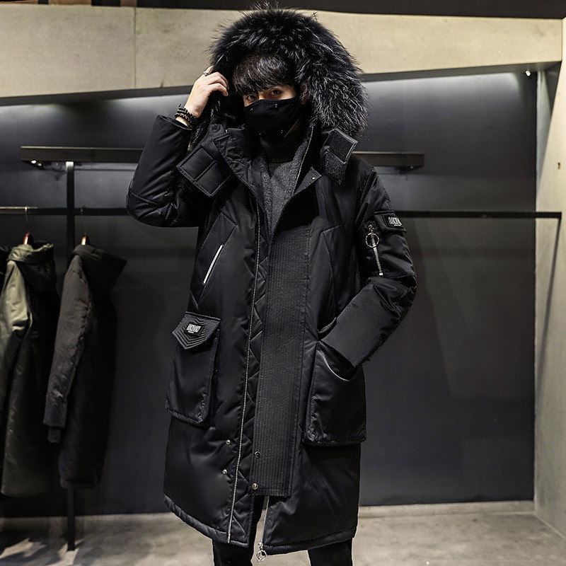 2023 Winter New Korean Men Parka Thicken Over The Knee Μακρύ ανδρικό πουπουλένιο παλτό Μοντέρνο μοδάτο γούνινο γιακά παλτό Streetwear