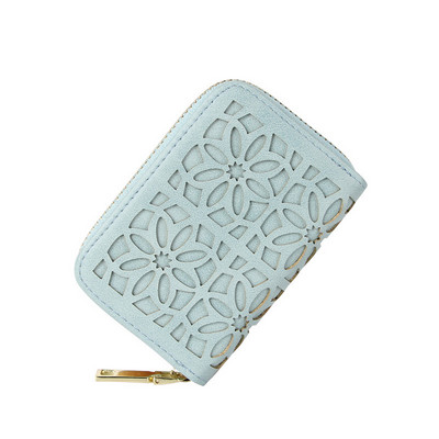 Νέα γυναικεία κούφια θήκη κάρτας Φερμουάρ Παγωμένη δερμάτινη θήκη επαγγελματικής κάρτας Πορτοφόλι κέρματος Κάλυμμα διαβατηρίου Κάρτες πορτοφόλι Πορτοφόλια Carteira