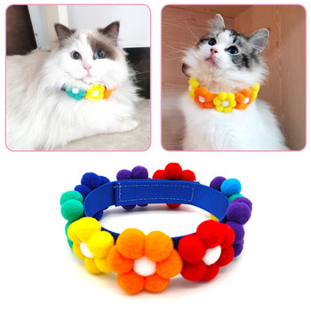 Ins style Dog Collar Fashion Soft Pet Cat Flower Necklace домашен любимец фотография Украса за кучета Котки Puppy Kitty Decoration