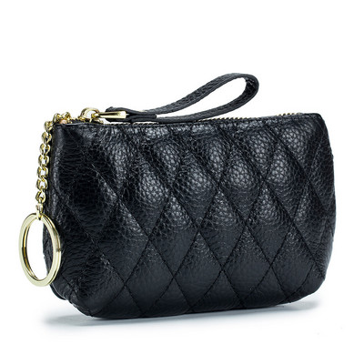 Νέο δερμάτινο τσαντάκι με φερμουάρ μεγάλης χωρητικότητας Συμπλέκτης Τσάντα νομισμάτων Γυναικεία πορτοφόλια Μικρή θήκη για κάρτες Πορτοφόλι θήκης Monedero Mujer