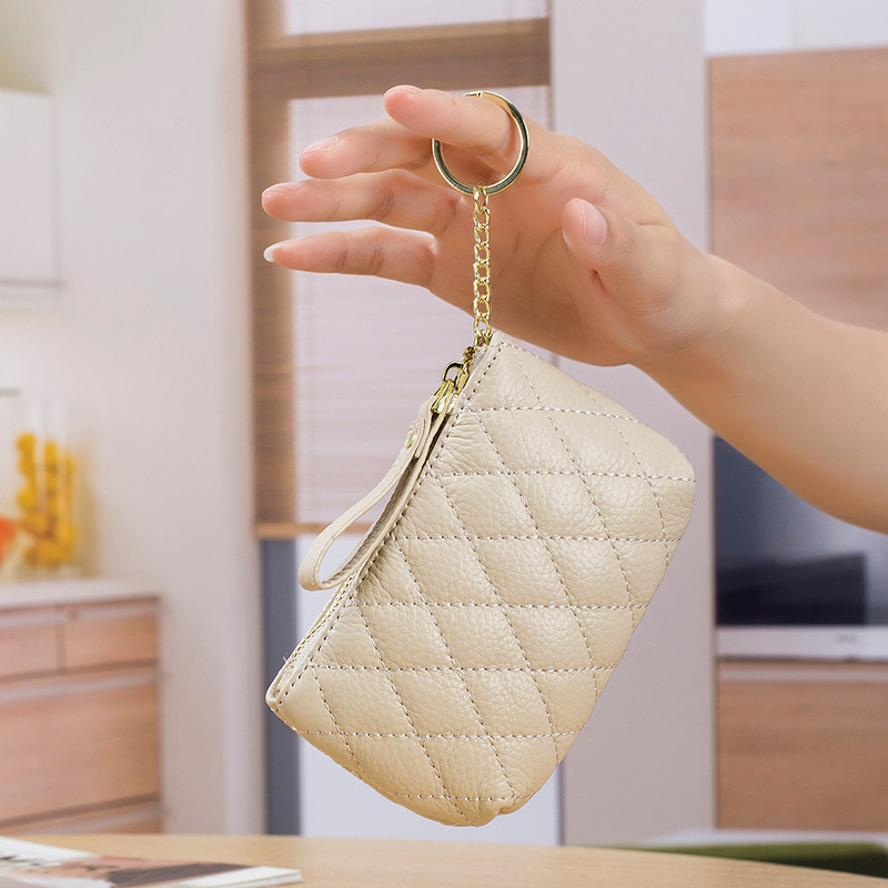 Νέο  δερμάτινο τσαντάκι με φερμουάρ μεγάλης χωρητικότητας Συμπλέκτης Τσάντα νομισμάτων Γυναικεία πορτοφόλια Μικρή θήκη για κάρτες Πορτοφόλι θήκης Monedero Mujer