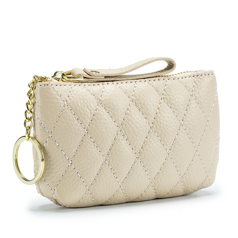 Νέο  δερμάτινο τσαντάκι με φερμουάρ μεγάλης χωρητικότητας Συμπλέκτης Τσάντα νομισμάτων Γυναικεία πορτοφόλια Μικρή θήκη για κάρτες Πορτοφόλι θήκης Monedero Mujer