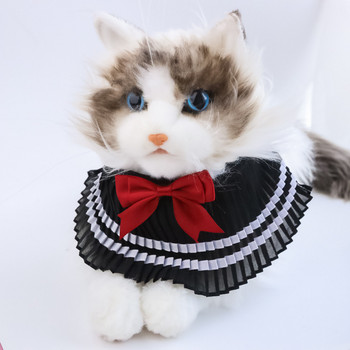 Pet Collar Preppy Pet Collar Cat Dog Drool Towel Аксесоари Lace Bow Kitten Dress Up Tool Регулируеми аксесоари за котки