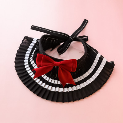 Κολάρο κατοικίδιων Preppy Κολάρο κατοικίδιων Αξεσουάρ πετσετών για σκύλους γάτας Δαντέλα Φιόγκος γατάκι φόρεμα ρυθμιζόμενο αξεσουάρ γάτας