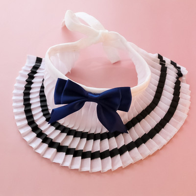 Κολάρο κατοικίδιων Preppy Κολάρο κατοικίδιων Αξεσουάρ πετσετών για σκύλους γάτας Δαντέλα Φιόγκος γατάκι φόρεμα ρυθμιζόμενο αξεσουάρ γάτας