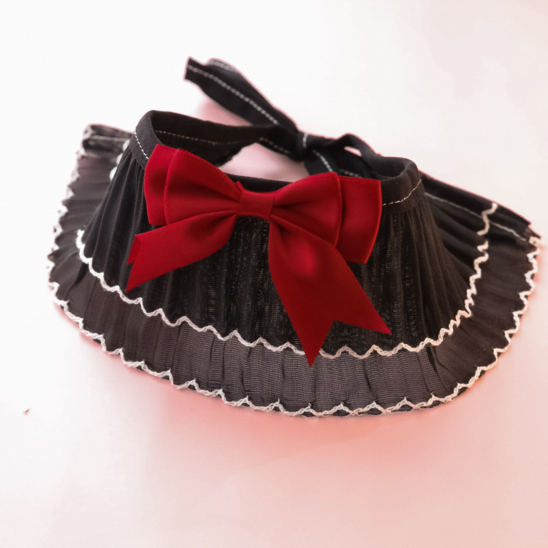 Κολάρο κατοικίδιων Preppy Κολάρο κατοικίδιων Αξεσουάρ πετσετών για σκύλους γάτας Δαντέλα Φιόγκος γατάκι φόρεμα ρυθμιζόμενο αξεσουάρ γάτας