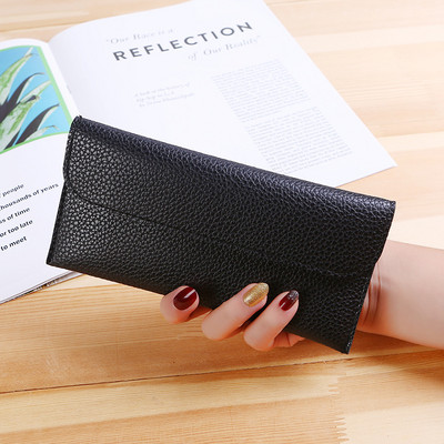 PU Δερμάτινα γυναικεία μακριά πορτοφόλια με μεγάλη χωρητικότητα Fashion τσαντάκια για κέρματα Hasp Clutch ID Πιστωτικής κάρτας Θήκη για τσάντα χρημάτων Κλιπ Cartera