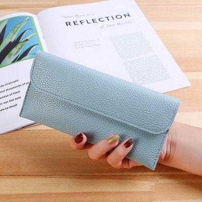 PU Δερμάτινα γυναικεία μακριά πορτοφόλια με μεγάλη χωρητικότητα Fashion τσαντάκια για κέρματα Hasp Clutch ID Πιστωτικής κάρτας Θήκη για τσάντα χρημάτων Κλιπ Cartera