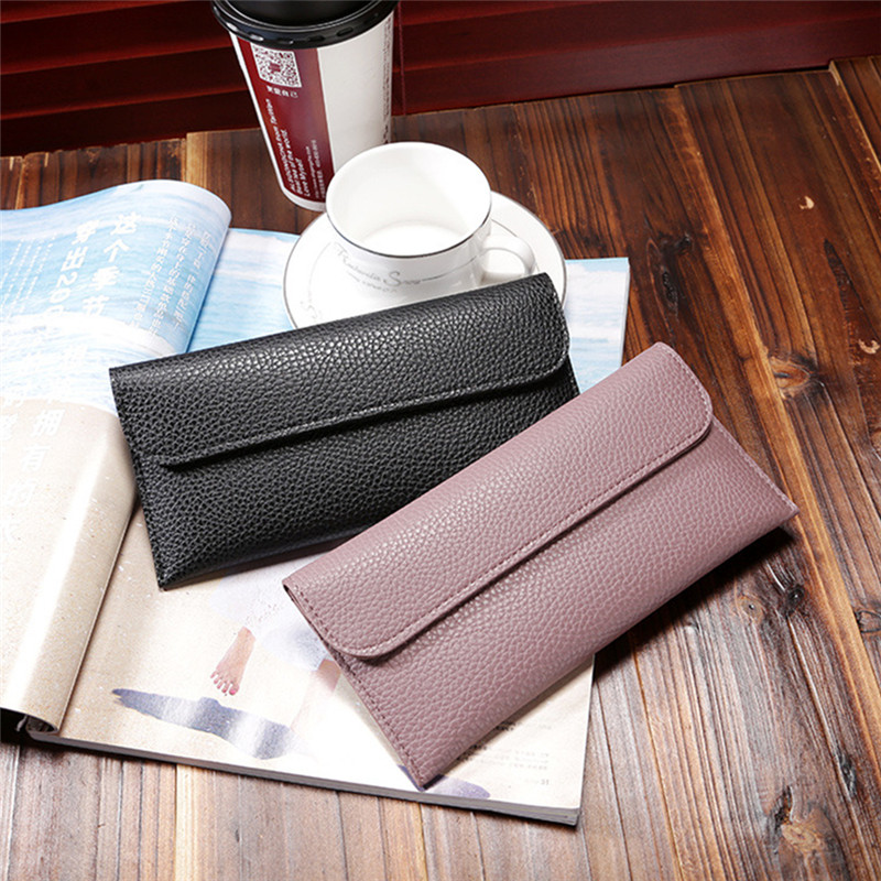 PU Δερμάτινα γυναικεία μακριά πορτοφόλια με μεγάλη χωρητικότητα Fashion τσαντάκια για κέρματα Hasp Clutch ID Πιστωτικής κάρτας Θήκη για τσάντα χρημάτων Κλιπ Cartera