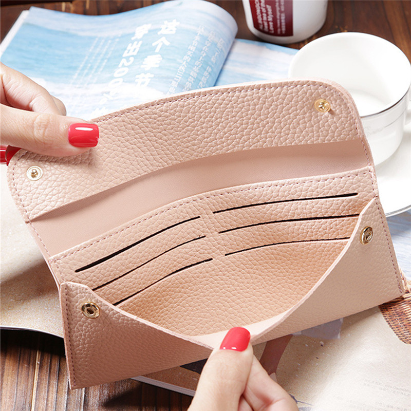PU Δερμάτινα γυναικεία μακριά πορτοφόλια με μεγάλη χωρητικότητα Fashion τσαντάκια για κέρματα Hasp Clutch ID Πιστωτικής κάρτας Θήκη για τσάντα χρημάτων Κλιπ Cartera
