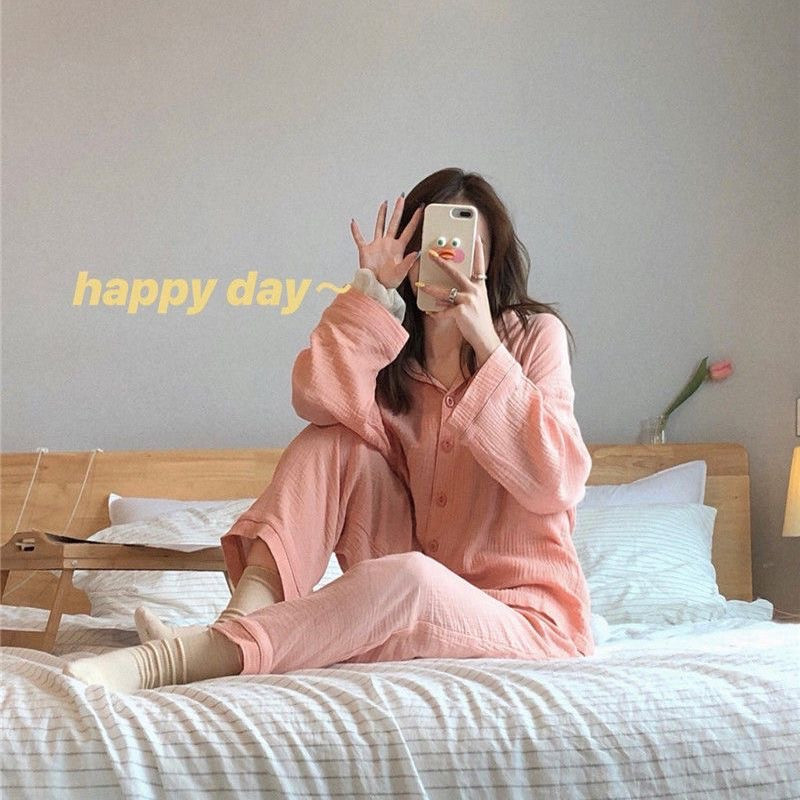 Pijamale de iarnă 100% bumbac Set de pijamale de damă, cu rever subțire, mâneci lungi, tifon, bumbac, 2 buc.