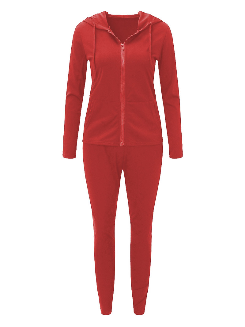 Σετ φόρμας τσέπης καγκουρό με κουκούλα LW Plus Size