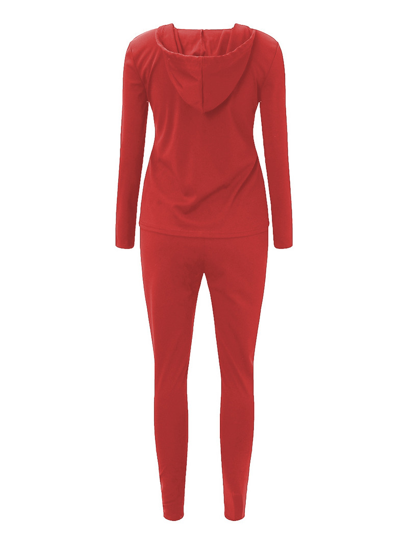 Σετ φόρμας τσέπης καγκουρό με κουκούλα LW Plus Size