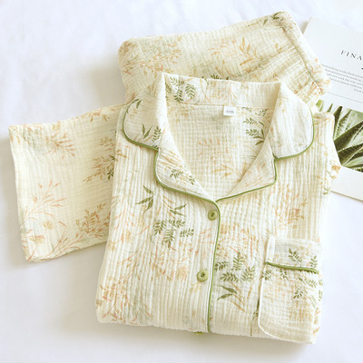 2023 Χειμερινές γυναικείες πιτζάμες 100% βαμβακερές πιτζάμες με γρασίδι εκτύπωσης Οικιακά γυναικεία πιτζάμες φθινοπωρινά υπνοδωμάτια