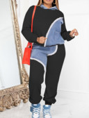 LW Plus Size dressikomplekt Sügistalvine pikkade varrukatega vabaaja 2 tk komplekt Naistele sobiv soe Hoodie & pükste dressikomplekt