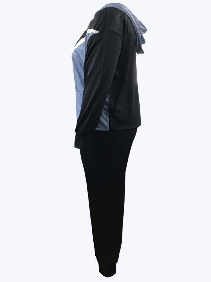 LW Plus Size dressikomplekt Sügistalvine pikkade varrukatega vabaaja 2 tk komplekt Naistele sobiv soe Hoodie & pükste dressikomplekt