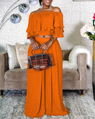 Κομψό κοστούμι L-5XL Plus-Size Παντελόνι με φαρδύ πόδι με ανοιχτό ώμο πάνω από σέξι κοστούμι παντελόνι