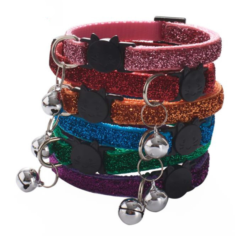 Moodne lemmiklooma koera kaelarihm, läikiv värviline muster, armas kelluke reguleeritav kaelarihm koertele kassidele kutsikate meisterdamise aksessuaarid