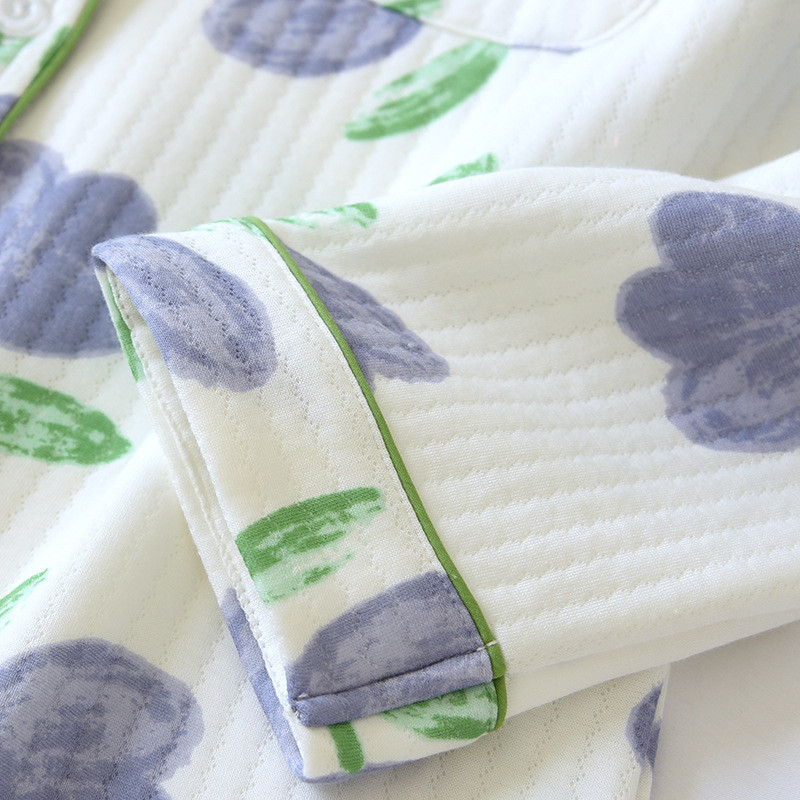 Iarna 2023, pijamale pentru femei, pantaloni cu mâneci lungi, set 2 piese, 100% bumbac, îmbrăcăminte pentru acasă, pijamale pentru femei, îmbrăcăminte de noapte cu imprimare lalele