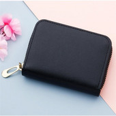 PU кожа Мъже Жени Картодържател Малък портфейл с цип Плътна чанта за монети Дизайн на акордеон Rfid ID Чанти за бизнес кредитни карти Cartera