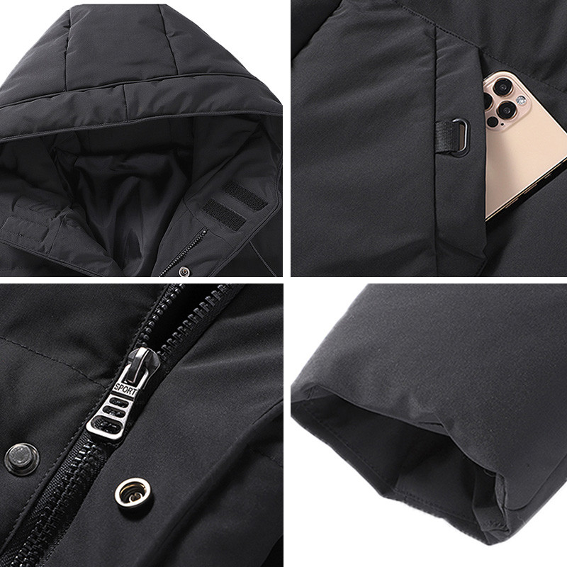 Χειμερινό μακρυά πουπουλένιο ανδρικό μπουφάν Oversize Πράσινο Casual Loose Velvet με κουκούλα γιακά από γούνα Ζεστό βαμβακερό καπιτονέ παλτό ανδρικό μαύρο παρκά 8XL