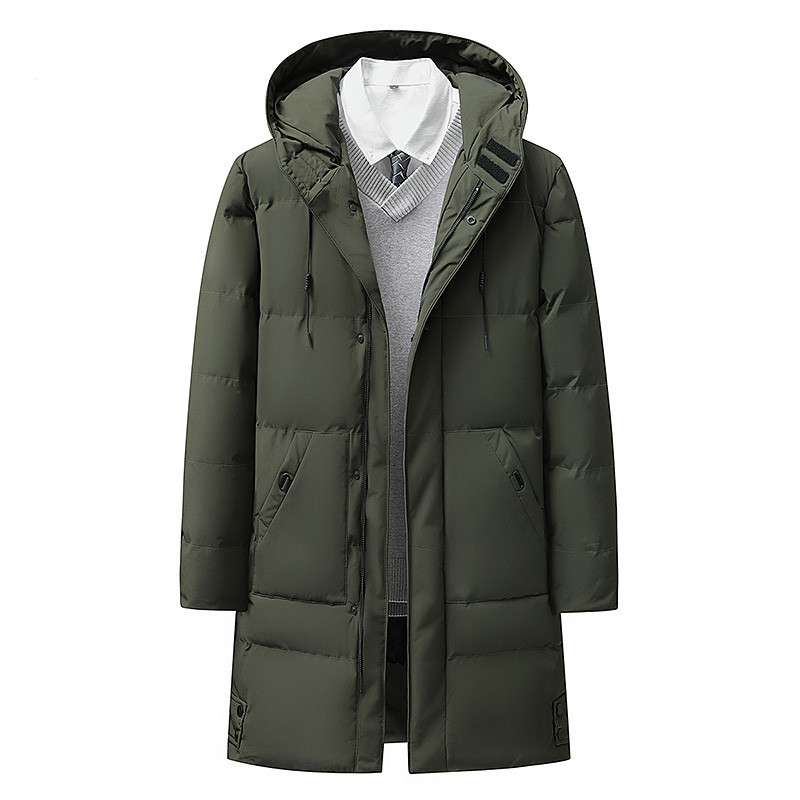 Χειμερινό μακρυά πουπουλένιο ανδρικό μπουφάν Oversize Πράσινο Casual Loose Velvet με κουκούλα γιακά από γούνα Ζεστό βαμβακερό καπιτονέ παλτό ανδρικό μαύρο παρκά 8XL