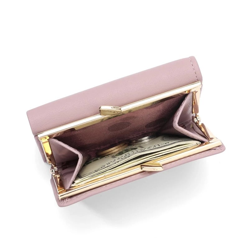 Uus kaasaskantav mini-kaardihoidja naiste rahakott, väike klambritega siduriga lühike rahakott naiste PU-nahast mündikott, naiste hasp-sidur