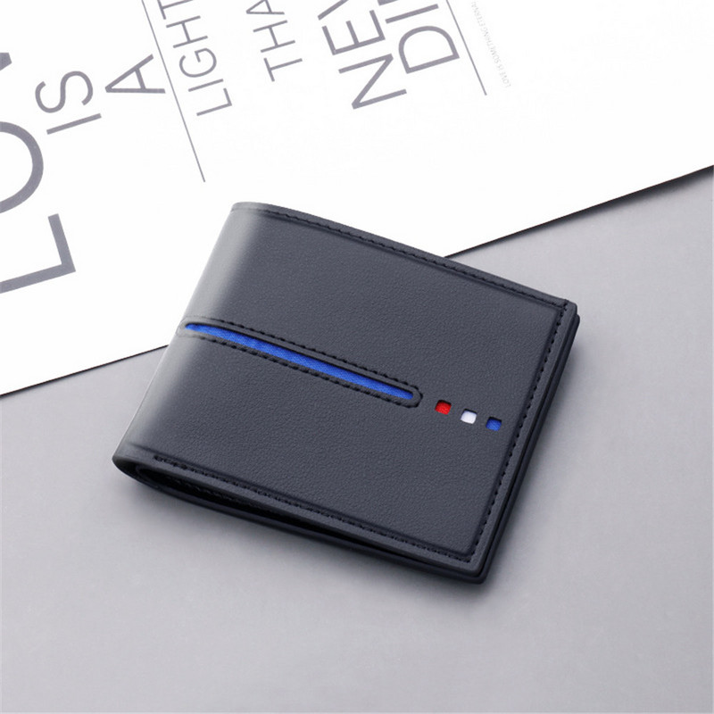 Vyriška trumpa piniginė su užtrauktuku monetų piniginė, asmens tapatybės kortelės vairuotojo pažymėjimo laikiklis Mėlyna ruda spalva vyriška piniginė 2023 m. Carteira Masculina