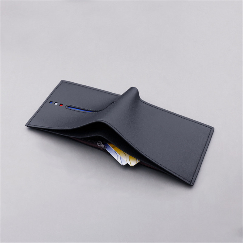 Vyriška trumpa piniginė su užtrauktuku monetų piniginė, asmens tapatybės kortelės vairuotojo pažymėjimo laikiklis Mėlyna ruda spalva vyriška piniginė 2023 m. Carteira Masculina