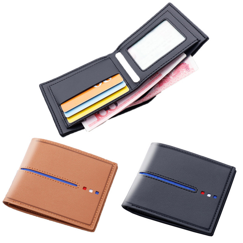 Vyriška trumpa piniginė su užtrauktuku monetų piniginė, asmens tapatybės kortelės vairuotojo pažymėjimo laikiklis Mėlyna ruda spalva vyriška piniginė 2023 m. Carteira Masculina