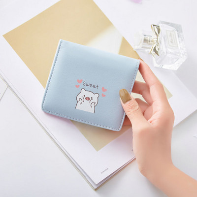 Γυναικεία πορτοφόλια Kawaii Γυναικείες τσάντες με τυπωμένα χρήματα με κινούμενα σχέδια Γυναικείες τσάντες για γλυκά ροζ κέρματα Θήκη κάρτας Carteras Para Mujer πορτοφόλια Μίνι τσάντες