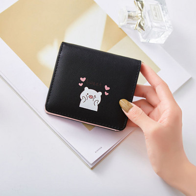 Γυναικεία πορτοφόλια Kawaii Γυναικείες τσάντες με τυπωμένα χρήματα με κινούμενα σχέδια Γυναικείες τσάντες για γλυκά ροζ κέρματα Θήκη κάρτας Carteras Para Mujer πορτοφόλια Μίνι τσάντες