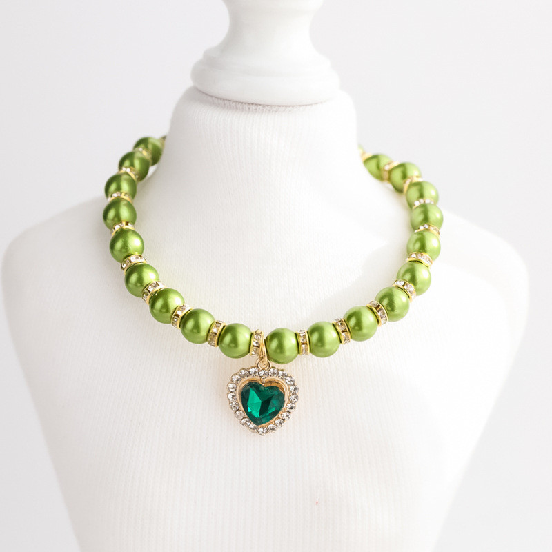 Κολάρο κατοικίδιων για γάτα Σκύλος Κουδούνι μαργαριτάρι κολιέ Κοσμήματα αγάπης στρας Κολάρα κατοικίδιων γατών Προμήθειες για κατοικίδια Ρυθμιζόμενο κολάρο κατοικίδιων