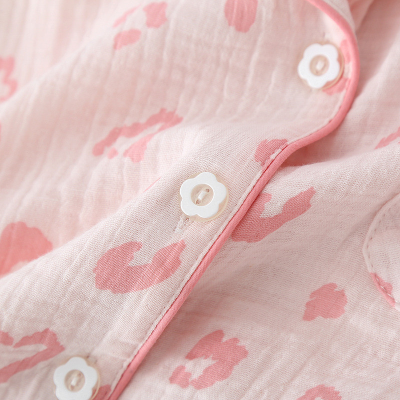 2023Nou 100% tifon bumbac pijamale femei pijama pentru femeie cu imprimeu buzelor set dormitor femeie 3 piese haine de relaxare costume scurte cu pantaloni scurți