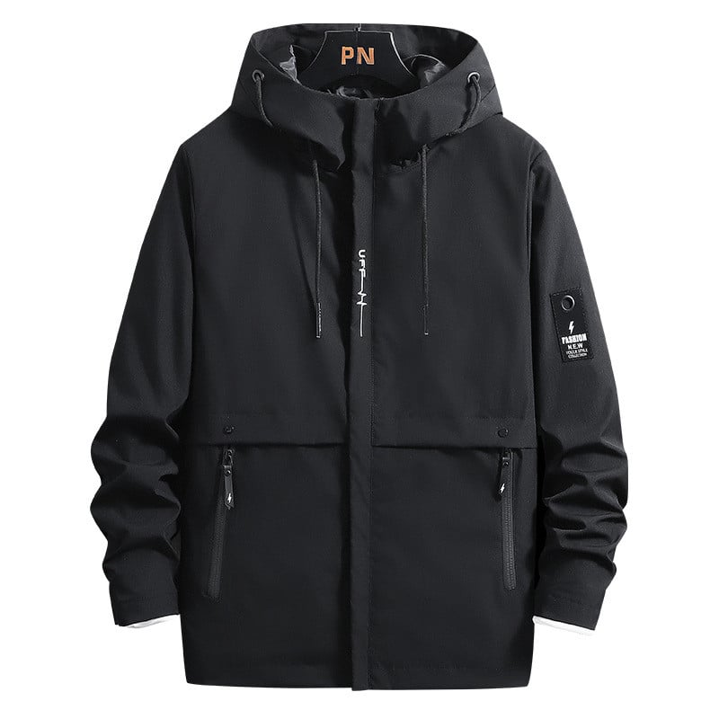 EAEOVNI meeste kapuutsiga jope sügistalvine vabaaja kapuuts Ühevärviline meeste jakid pikkade varrukatega Jaapani tänavarõivad meeste rõivad