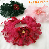 Δαντελένιο μαντήλι για γάτο σκύλου Κασκόλ Υπέροχο κολιέ Σαλιάρα για κατοικίδια Μπαντάνα Κολάρες για κουτάβια γάτες Γραβάτα για κατοικίδια Αξεσουάρ γάμου